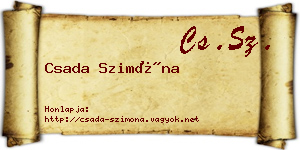 Csada Szimóna névjegykártya